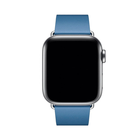 Кожаный ремешок Modern Buckle Leather на Apple Watch 38/40/41mm Silver/Cornflower